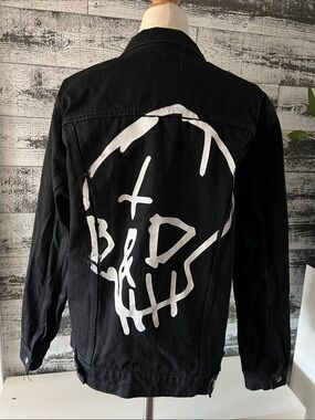 G-Eazy Brand Black Graphic Skull Denim Jacket - Men